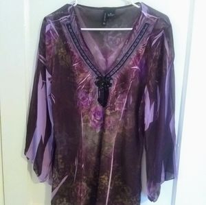 EUC Purple Women's Top New Directions Brand